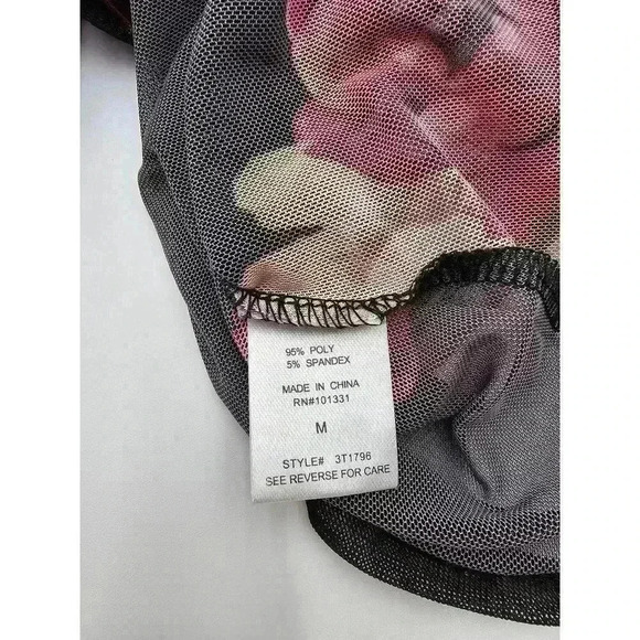 Charlotte Russe Women's Size M Black Flowered See-through Bodysuit NWT - Picture 4 of 7